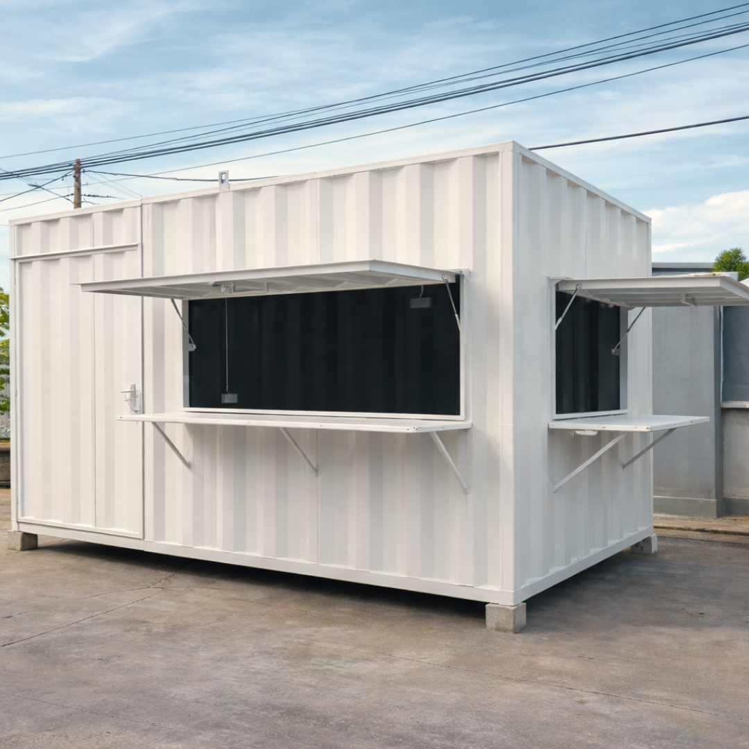 Container Kiosk – 2 Serving Windows & Front Door (Gerai Kontena)
